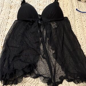 Victoria's Secret Black Sheer Chemise